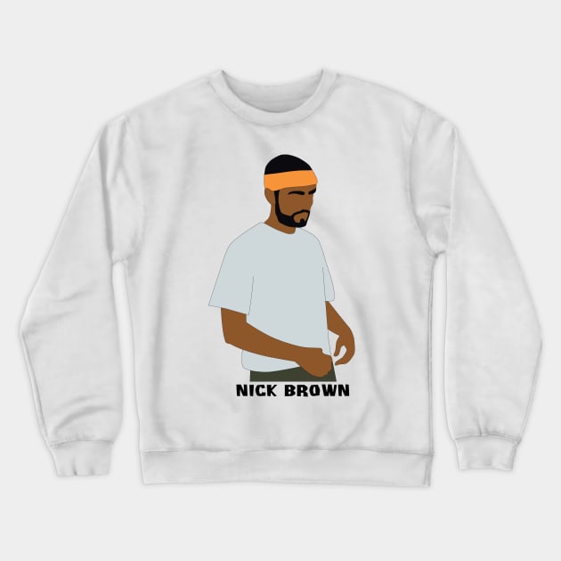 Nick Brown Crewneck Sweatshirt by katietedesco